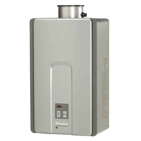 RINNAI HE+ 9.8 GPM 199,000 BTU Propane Gas Interior Tankless Water Heater RL94IP